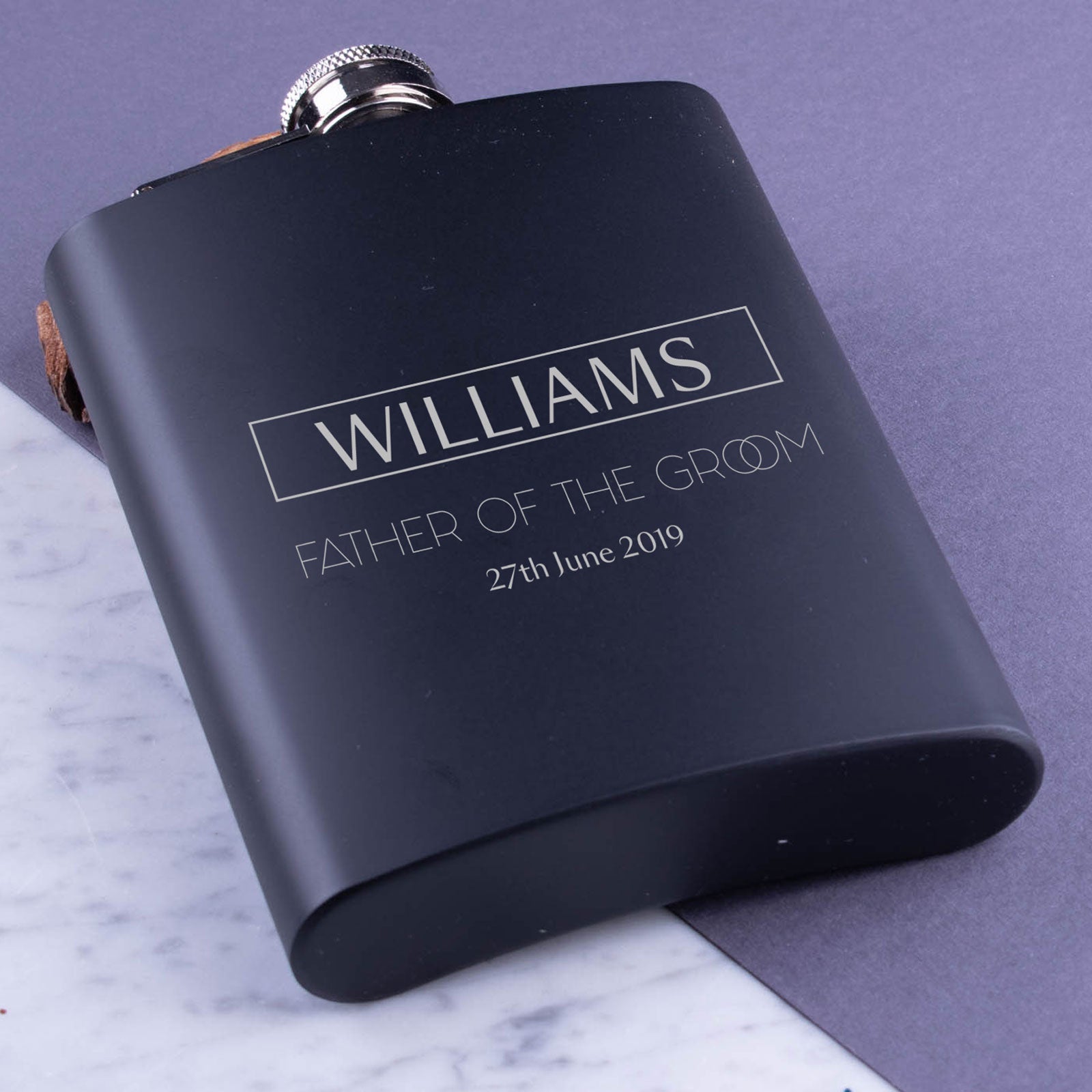 Personalised Metal Hip Flask - Perfect Gift - Any Message - Text Here