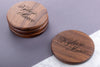 Personalised Engraved Walnut Coaster Round - Drink!