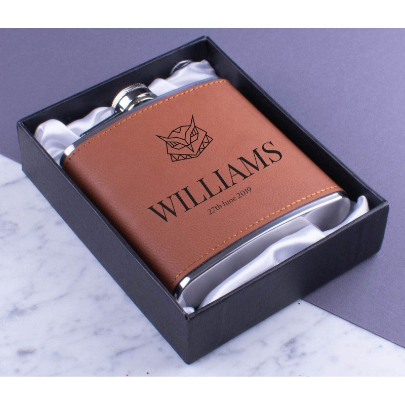 Leather Flasks Personalised - Wedding Gift