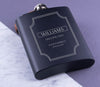 Personalised Metal Hip Flask - Perfect Gift - Any Message - Design F