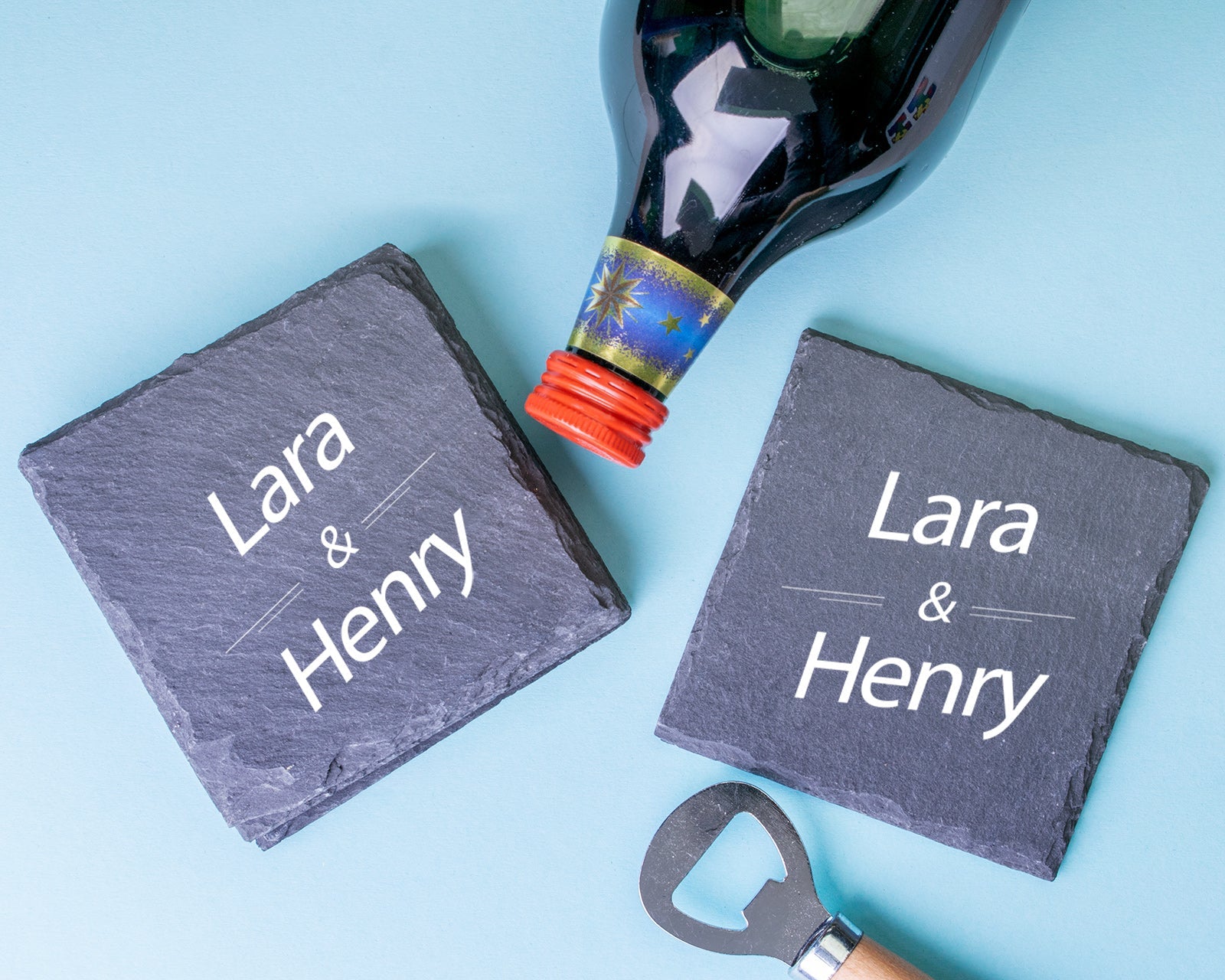 Personalised Engraved Slate Coaster Square - Cold Brews!