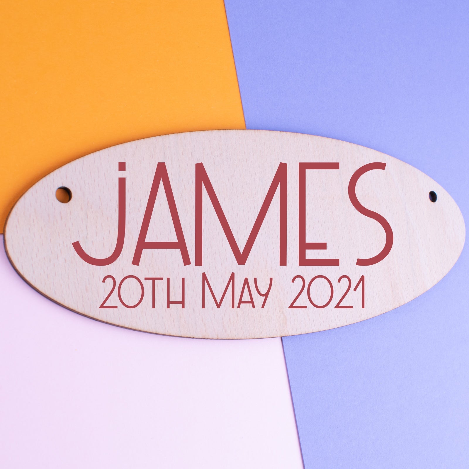 Personalised Wooden Door Sign - Large Text