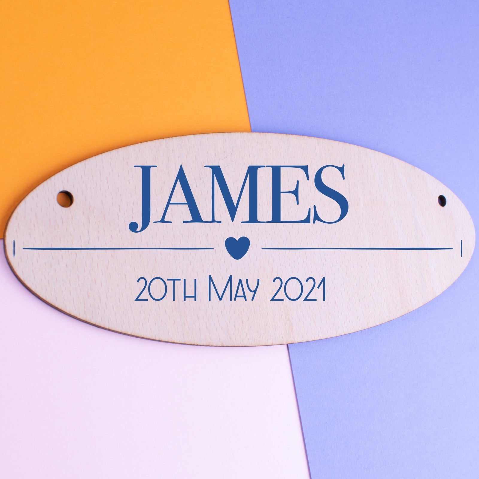 Personalised Wooden Door Sign - Small Text