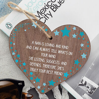 Gifts For Nan Birthday Christmas Heart Best Friend Gifts For Grandparents Plaque
