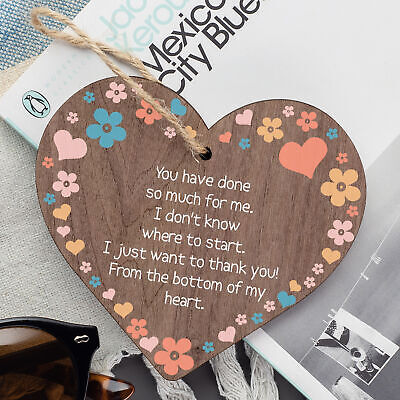 Thank You Friendship Gift Wooden Heart Best Friend Plaque Gift For Her Keepsake