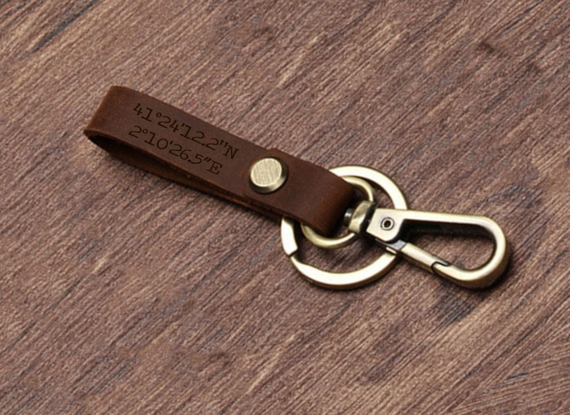 Personalised Leather Keyring - Small