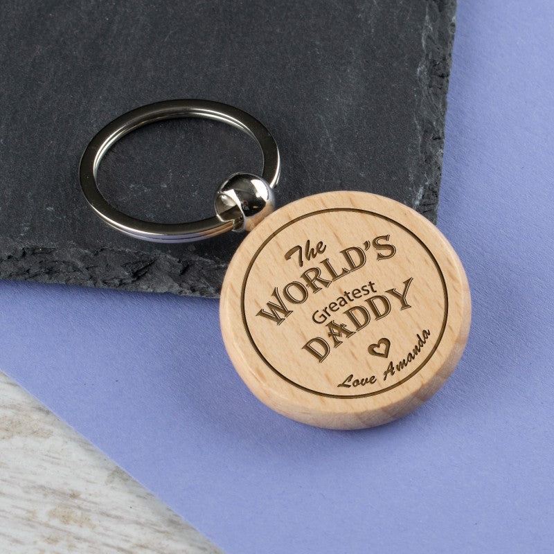 Personalised Round Keyring - World