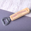 Personalised Engraved Wooden Bottle Opener - Anniversary