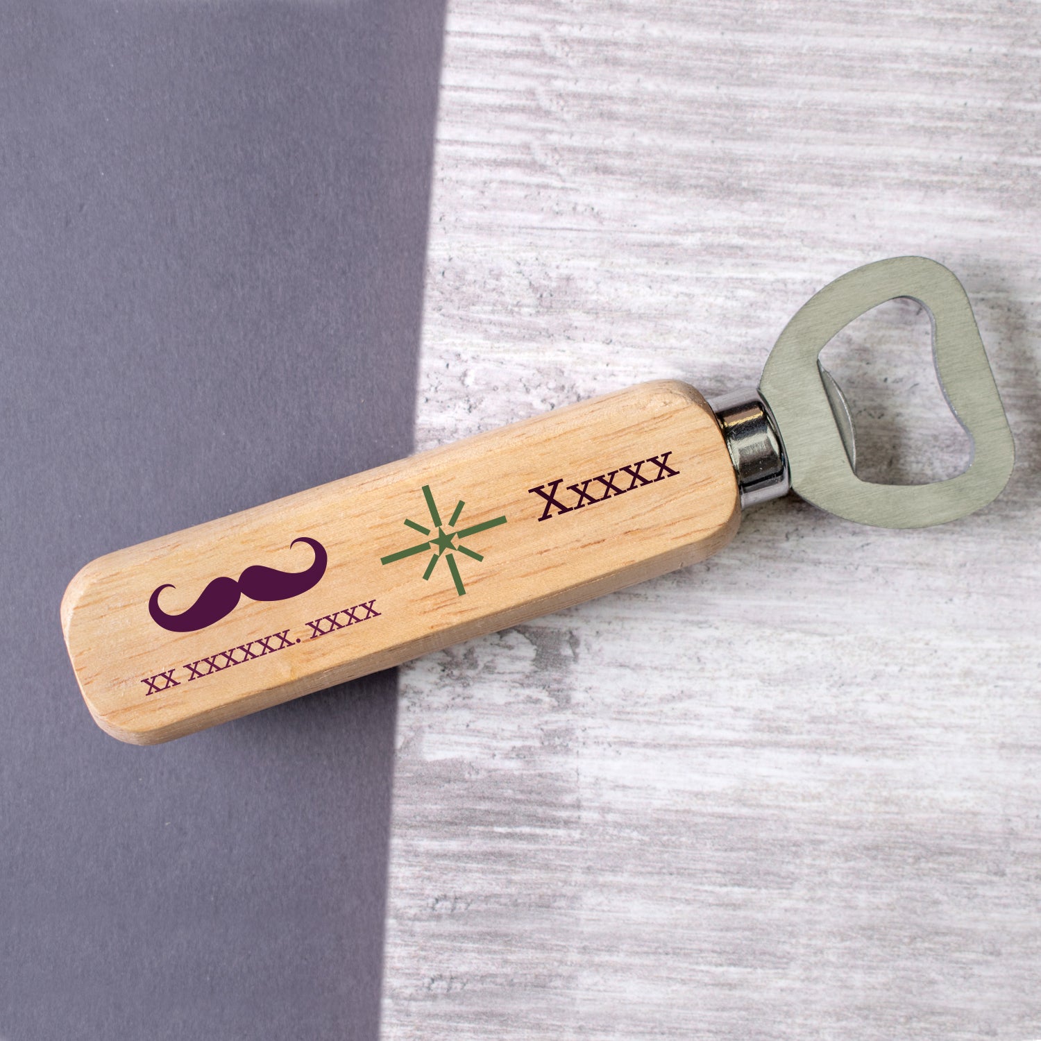 Wooden Bottle Opener - Perfect Gift - Mustachio
