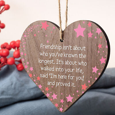Friendship Gift Handmade Wooden Heart Plaque Best Friend Sign Birthday Christmas