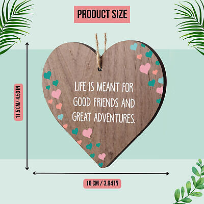 Handmade Best Friend Friendship Sign Plaque Chic Wood Heart Thank You Love Gift