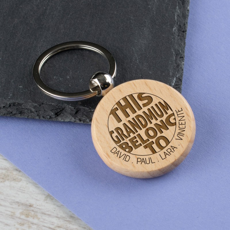 Personalised Round Keyring - Grandmum