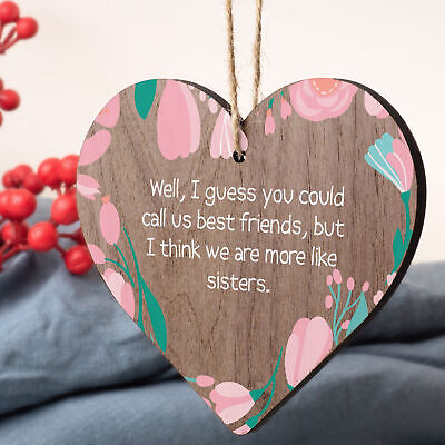 Like Sisters Best FRIEND Gifts Heart Christmas Friendship Gift Birthday Plaques