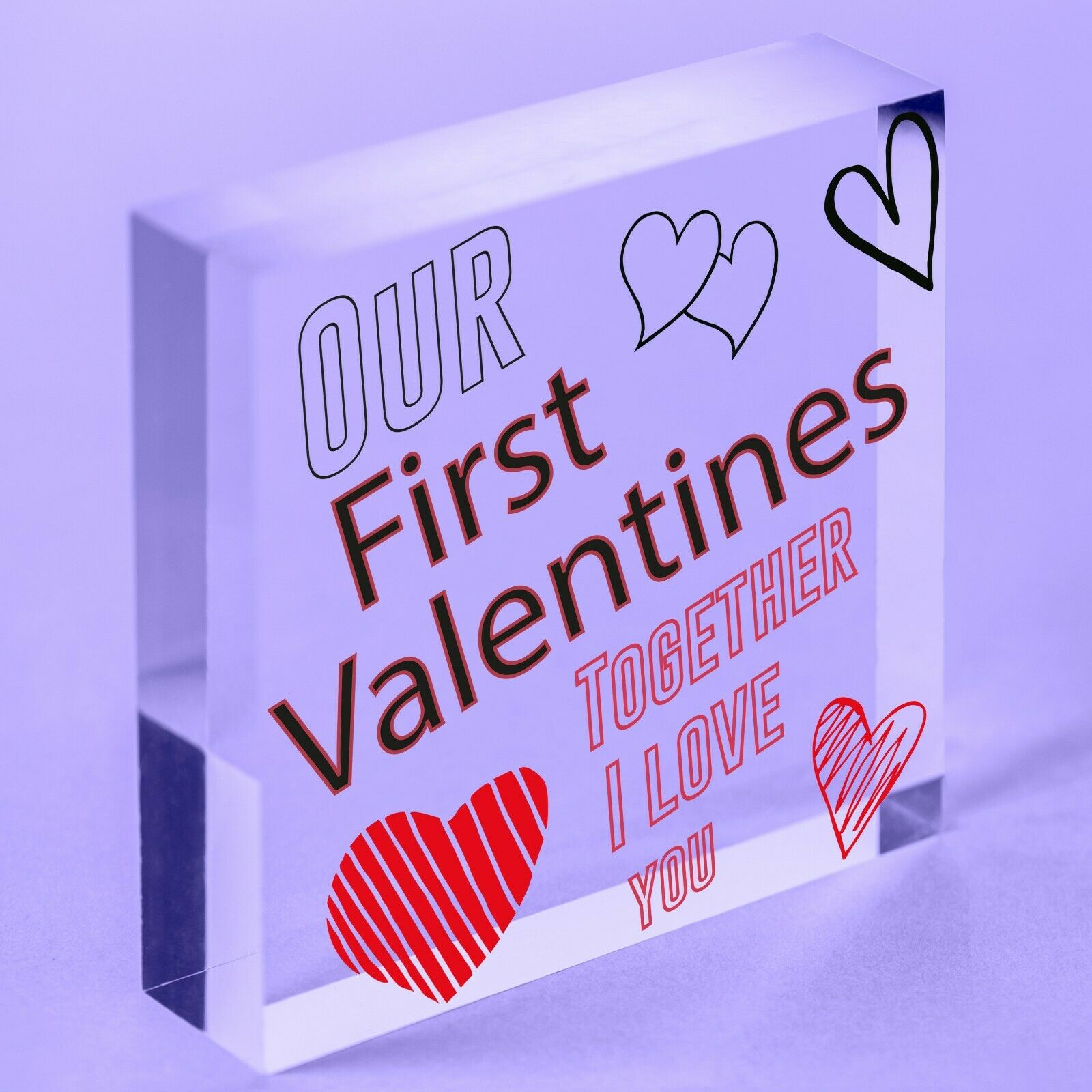 First Valentines Day   Anniversary Gift For Him Boyfriend Gifts Acrylic Block