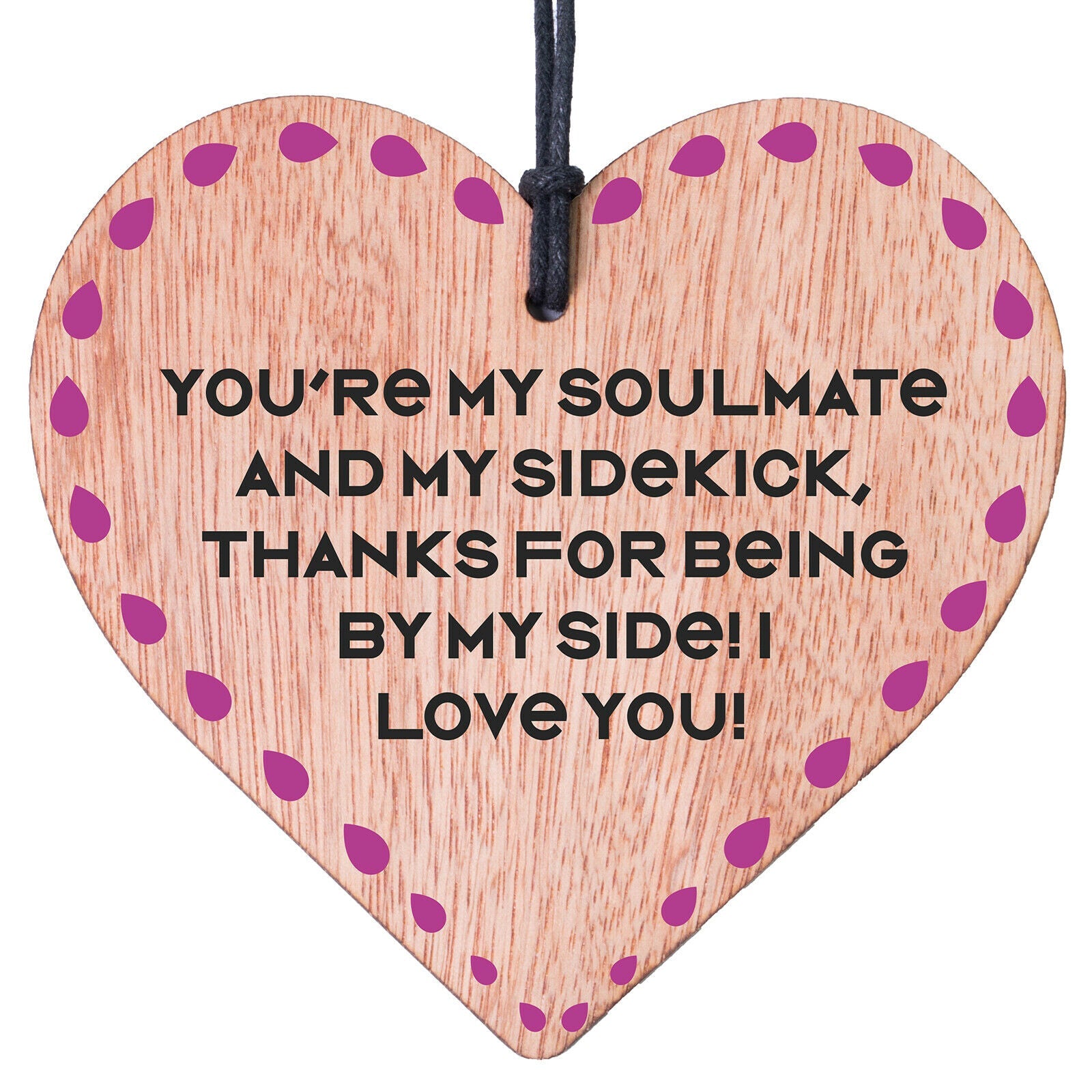 Love You Message Heart Plaque for Spouse Husband Wife Girlfriend Boyfriend