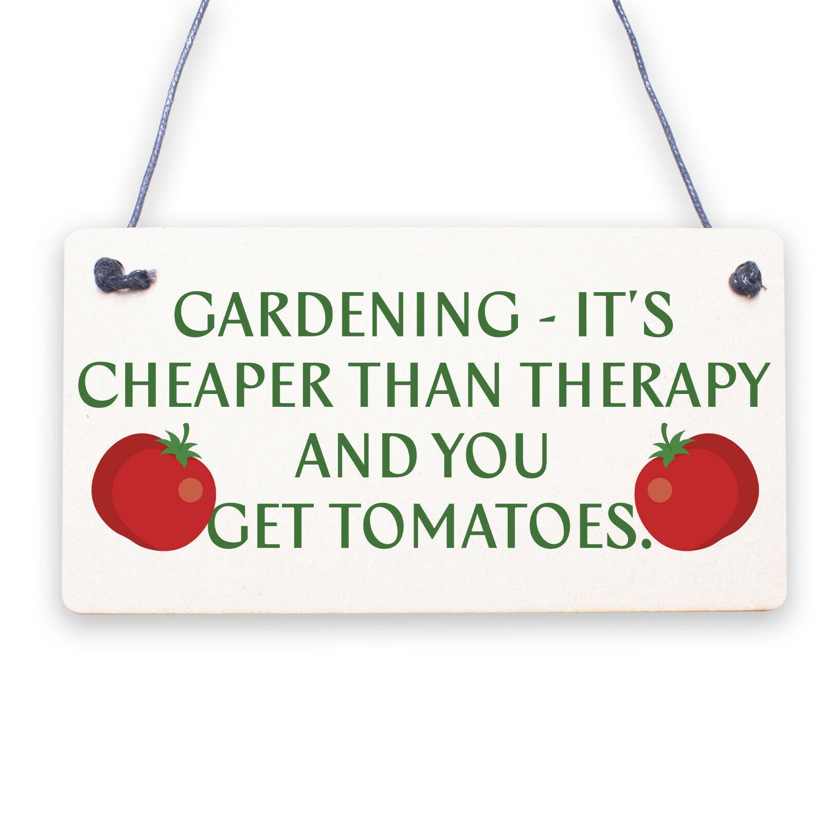 Gardening It's Cheaper Than Therapy Novelty Wooden Plaque Funny Garden Sign Gift