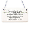 Funny Gift For Best Friend Birthday Christmas Sign Friendship Keepsake THANK YOU