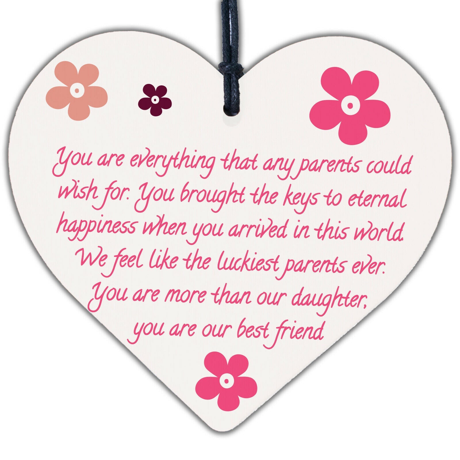 Special Moment Gift From Parents to Daughter Special Occasion Heart Plaque