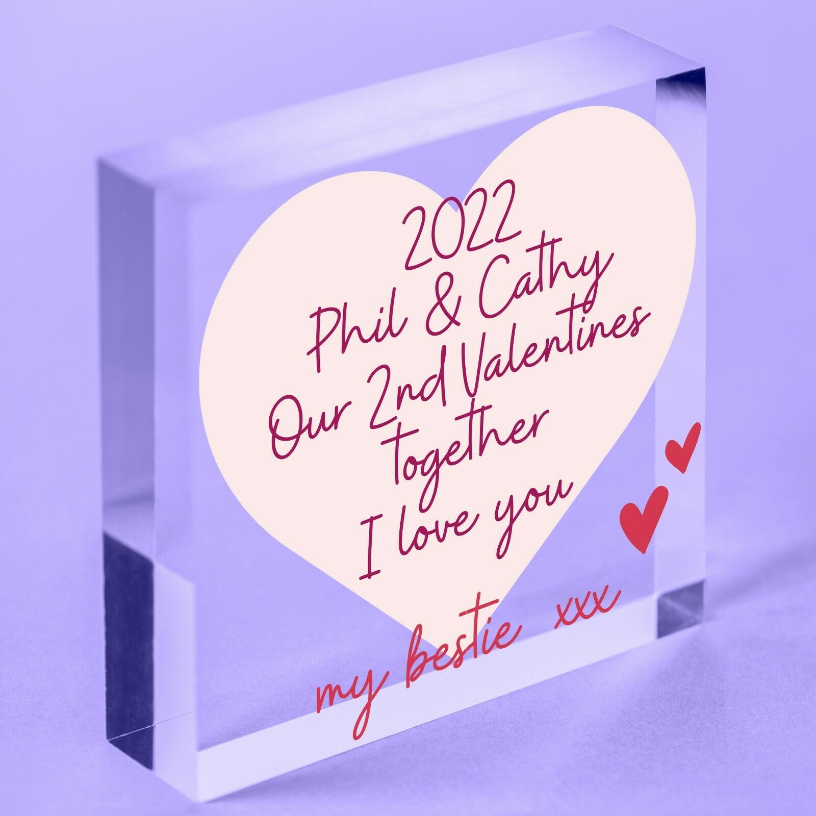 Personalised Valentines Day Anniversary Gift For Him Gifts Acrylic Block