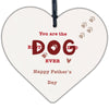 Funny Father's Day Gift Card Wooden Heart Best Dog Dad Gifts Humour Dog Gifts