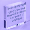 THANK YOU MENTOR Teacher Midwife Tutor Gift Hanging Acrylic Block Support Sign