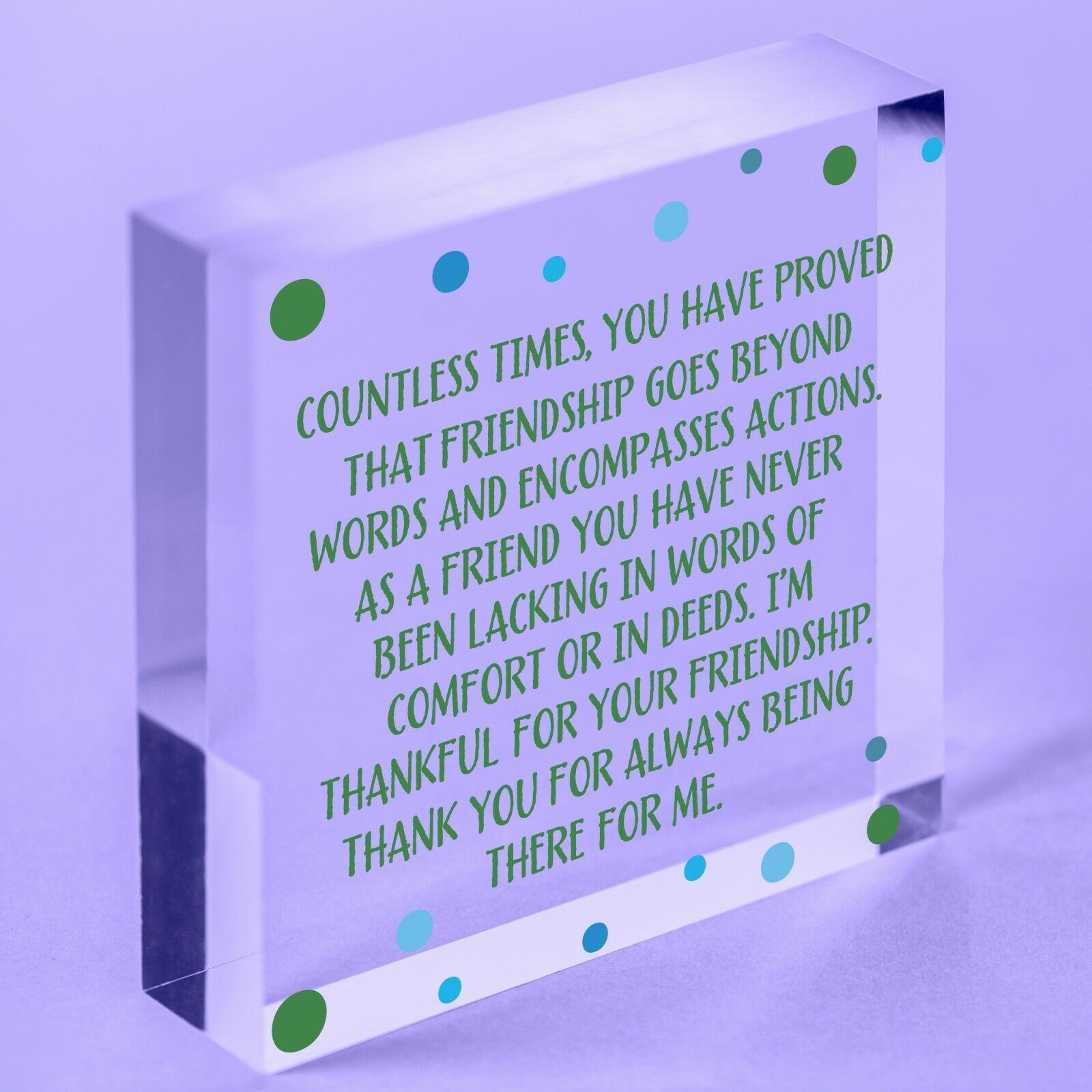 Thank You For Being There For Me Acrylic Block Heart Love Friendship Plaque