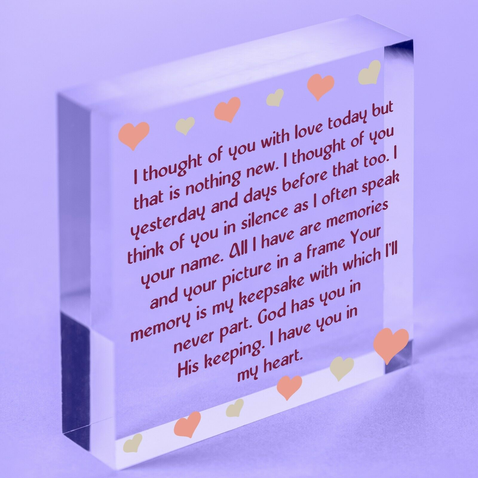 Mum Guardian Angel Sign Memorial Mothers Day Gift  Acrylic Block