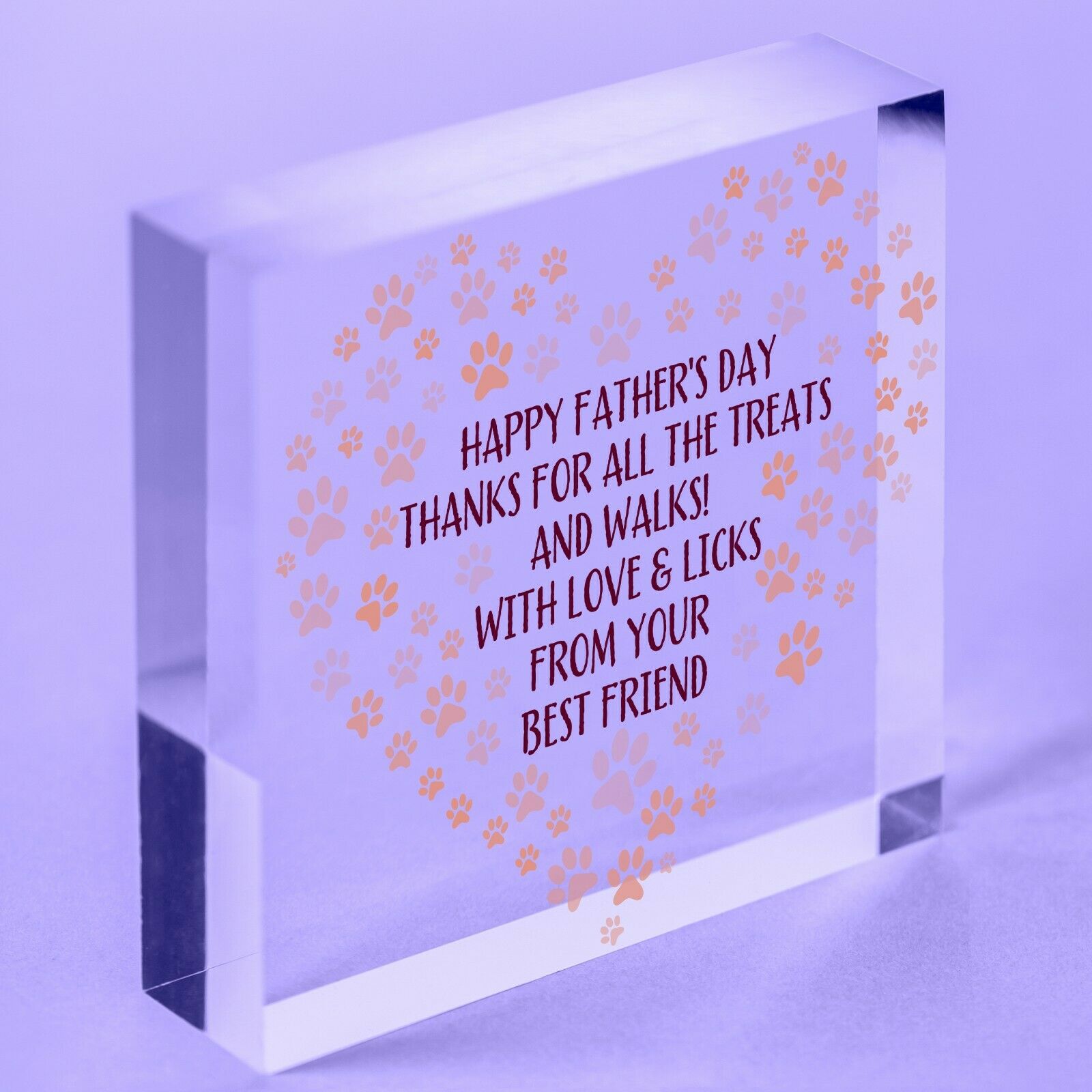 Happy Fathers Day from Daughter Son Acrylic Block Special Message