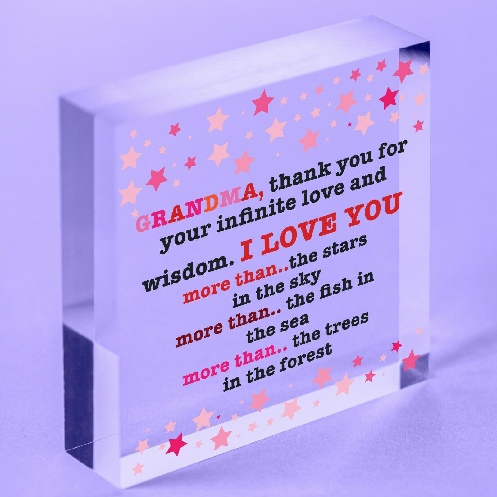 Grandma Gifts For Birthday Nanny Gift From Grandchildren Acrylic Plaque Block[Bag Not Included]