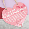 New Born Baby Congratulations Hanging Sign Plaque Heart