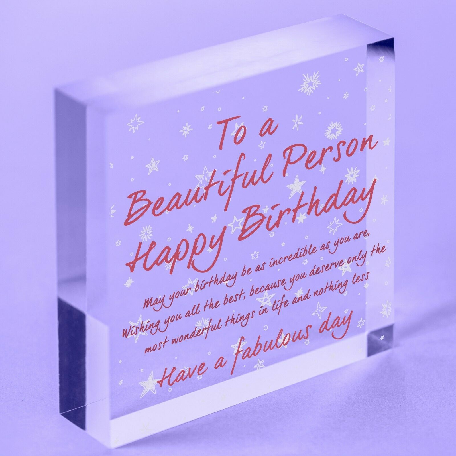 Happy Birthday Gifts Funny Sign Heart Best Friend Thank You Gift Acrylic Block