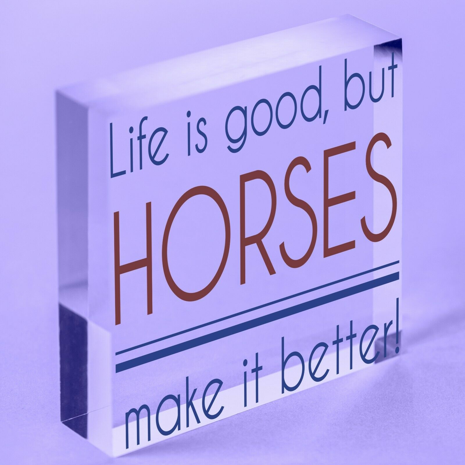 Horses Make Life Better Acrylic Heart Plaque Horse Lovers Stable Sign