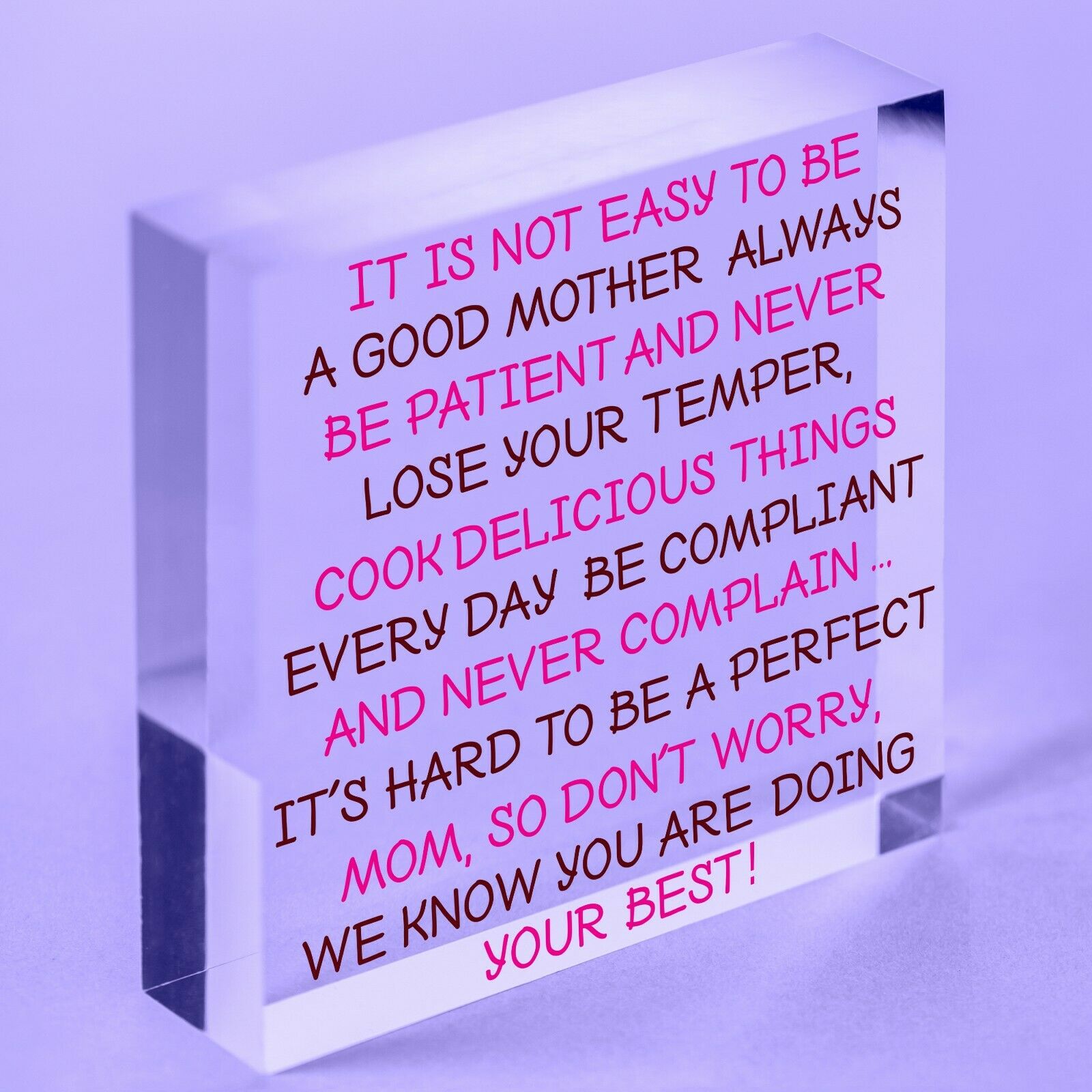 Mothers Day Funny Gifts Acrylic Block Present From Daughter Son