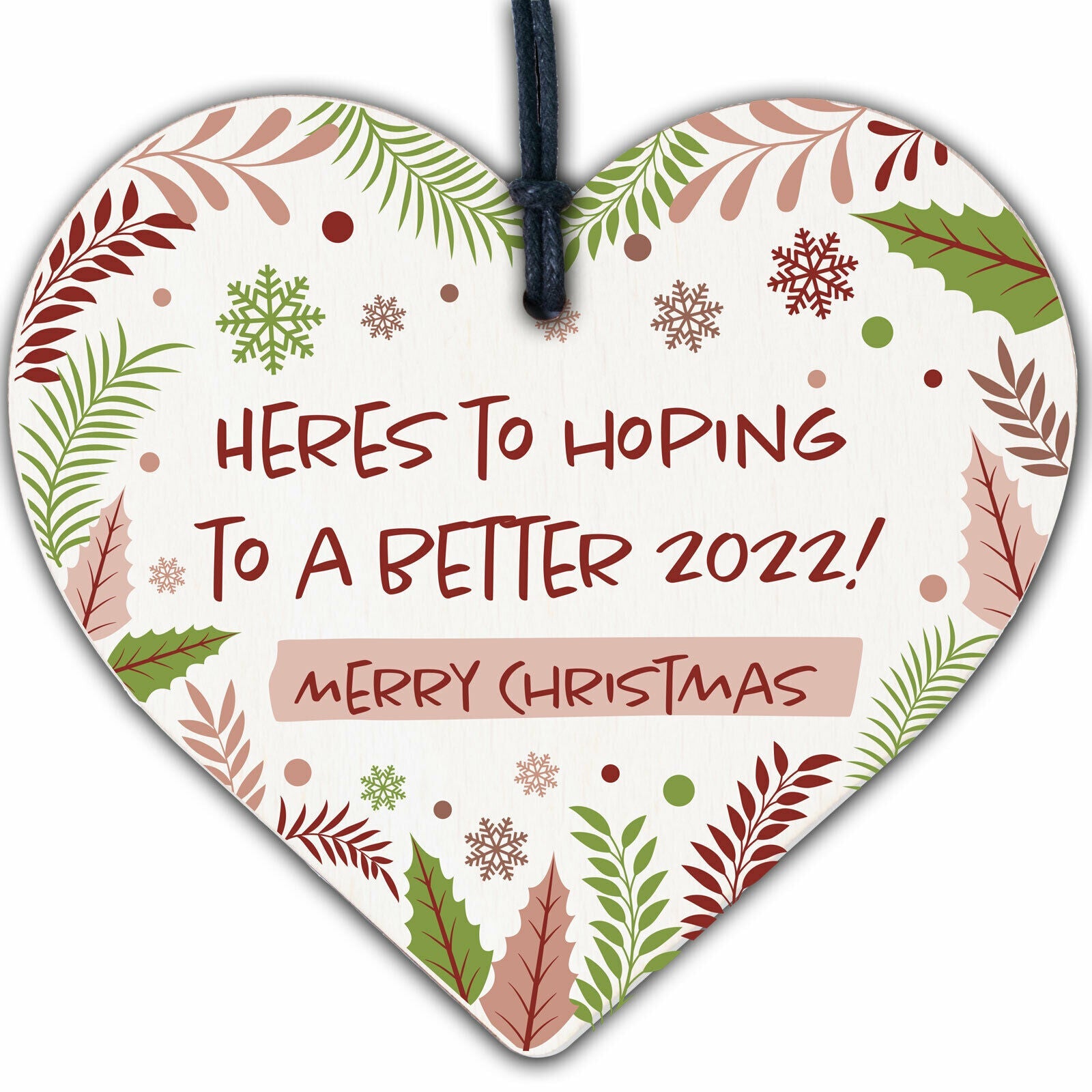 Lockdown 2021 Memory Christmas Tree  Engraved Heart Xmas Decoration