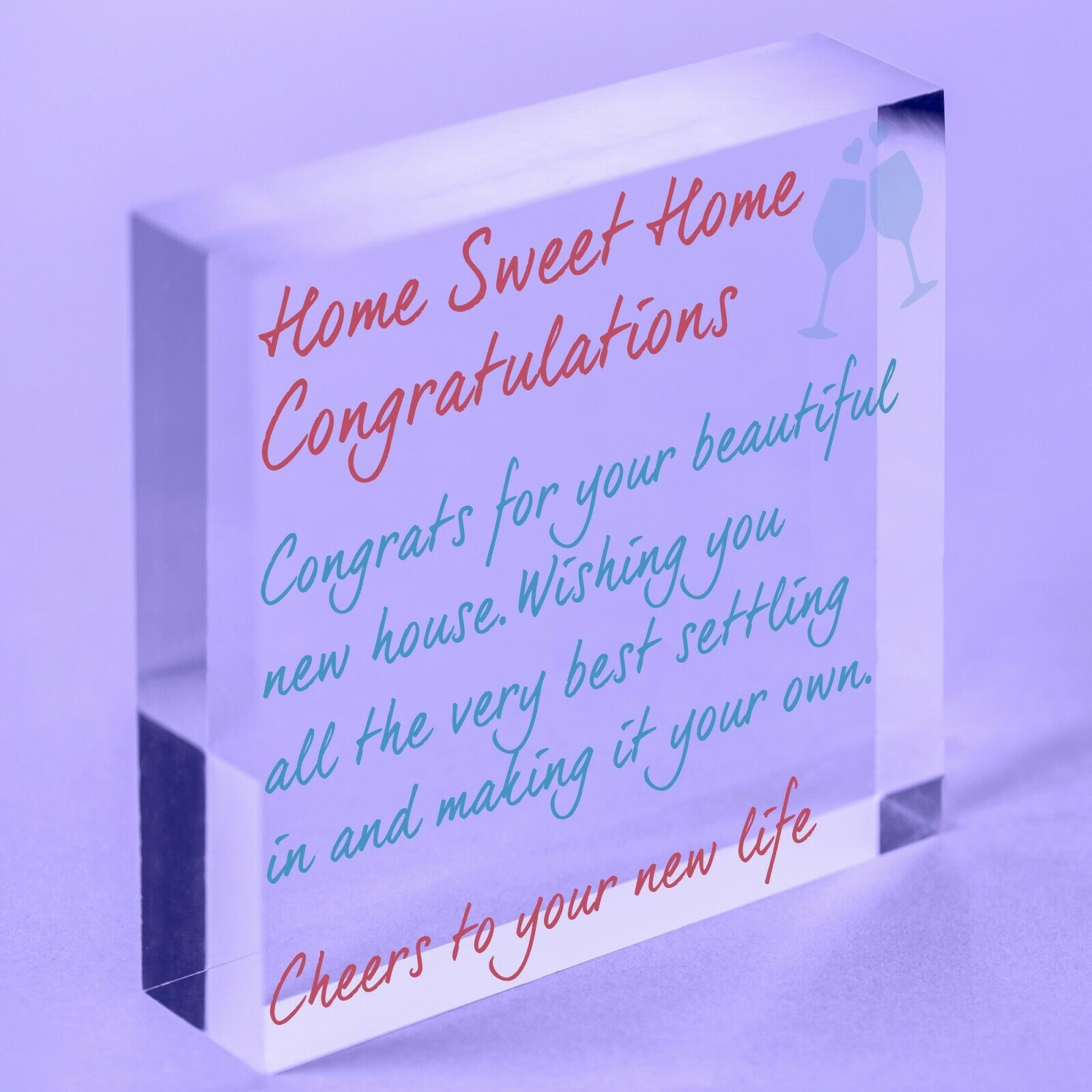 New Home Gifts Funny Congratulations Sign Plaque Heart Couple Acrylic Block