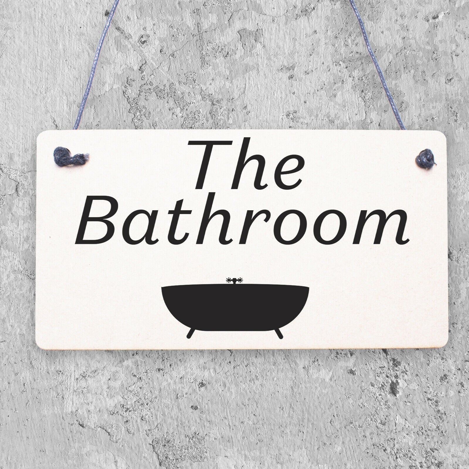 Rectangle Sign for Guests Flatmates Funny Bathroom Sign Direction - The Bathroom