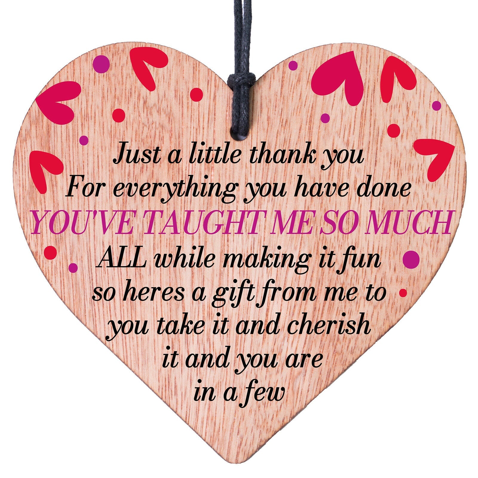 Thank You for Everything Grateful Message Friend Sister Mother Heart Plaque