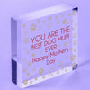 Funny Mother's Day Gift Card Wooden Heart Best Dog Mum Gifts Acrylic Block