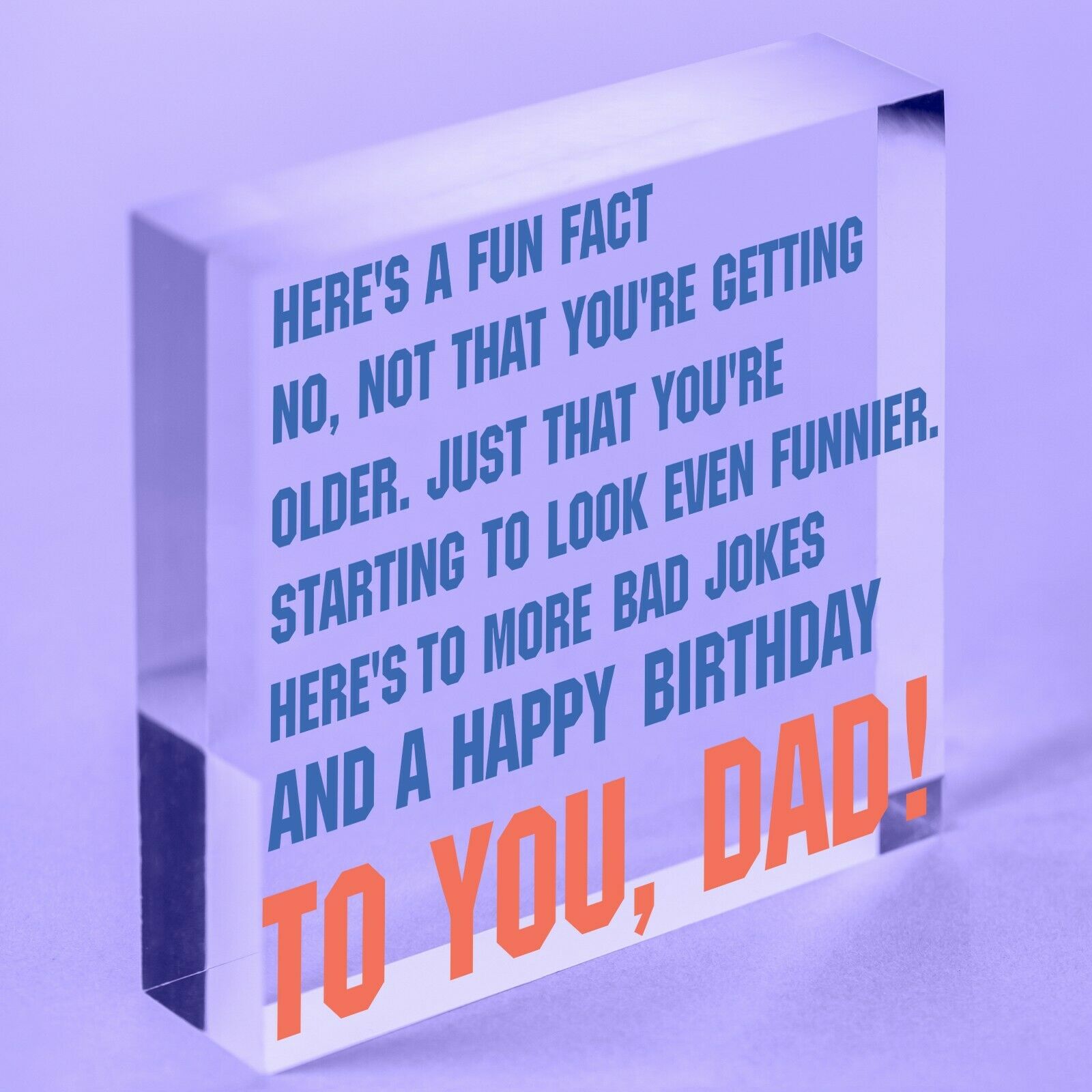 Amazing Happy Birthday Acrylic Heart Daddy Funny Card Baby Son Daughter Gifts