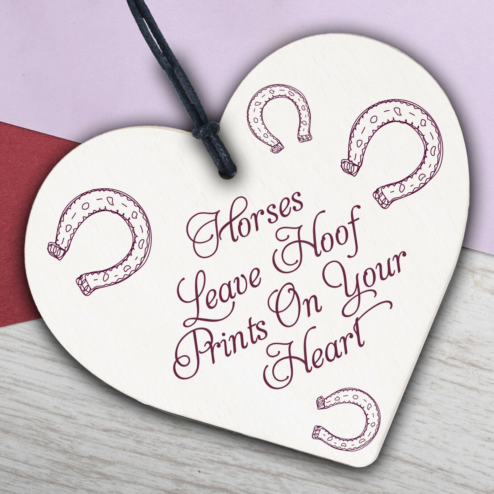 Horses Leave Hoof Prints On Your Heart Wooden Plaque Sign Horse Lovers Gift