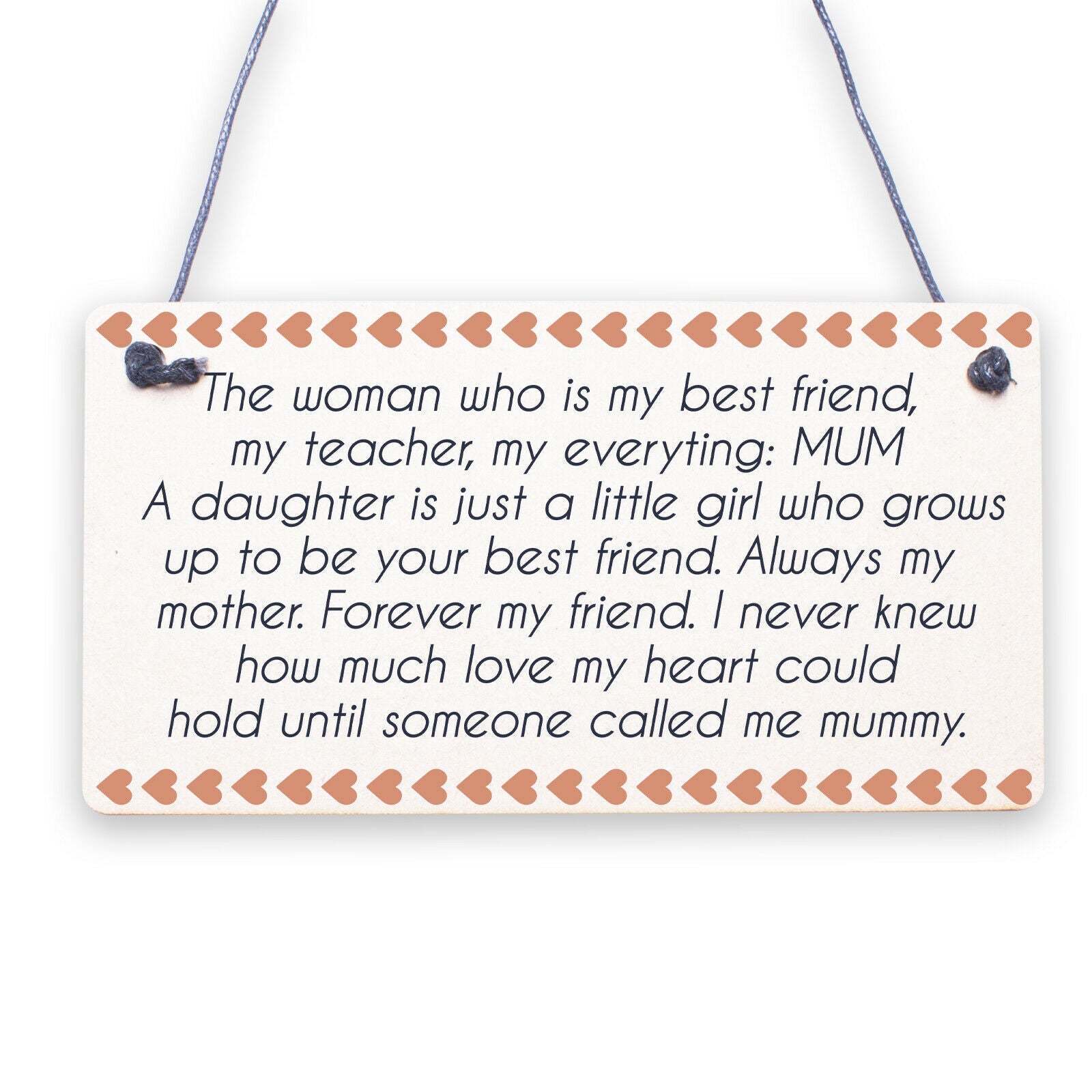 Mother And Daughter Keepsake Gift For Christmas Birthday Sign THANK YOU Present