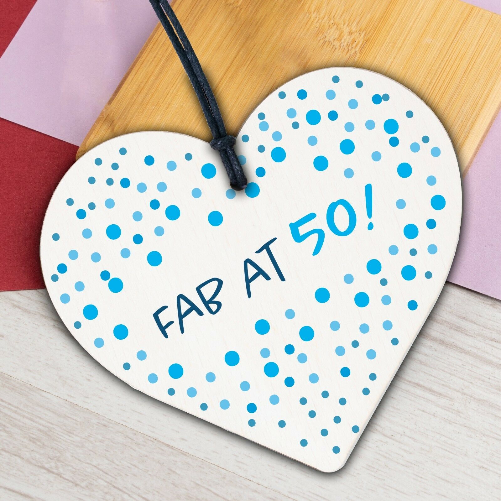 Fabulous At 50 50th 40th 60th Birthday Gifts For Women Men Heart Card Decoration