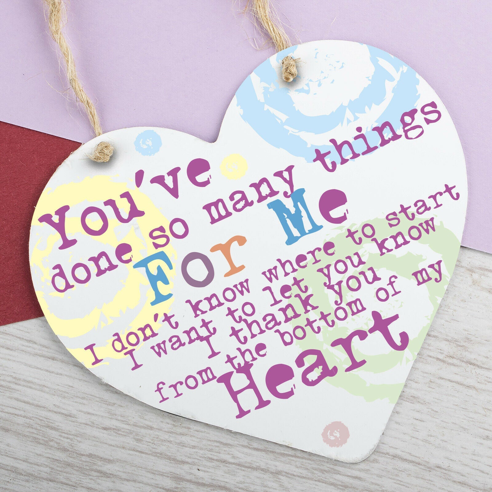 Thank You Gift  Heart Hanging Sign Teacher Friend