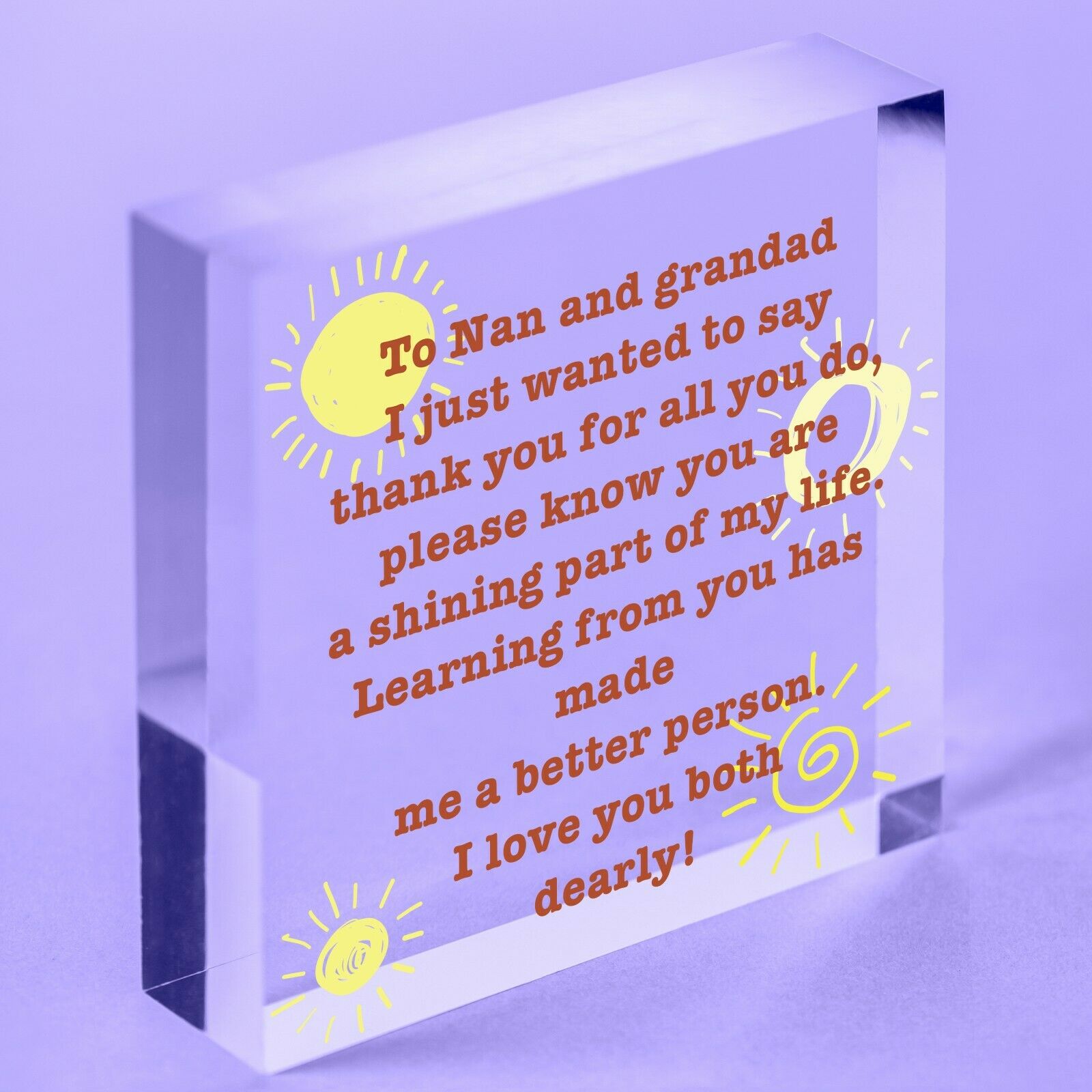 Nan Grandad Gifts Acrylic Plaque Sign Birthday Christmas Xmas Grandparent Gifts