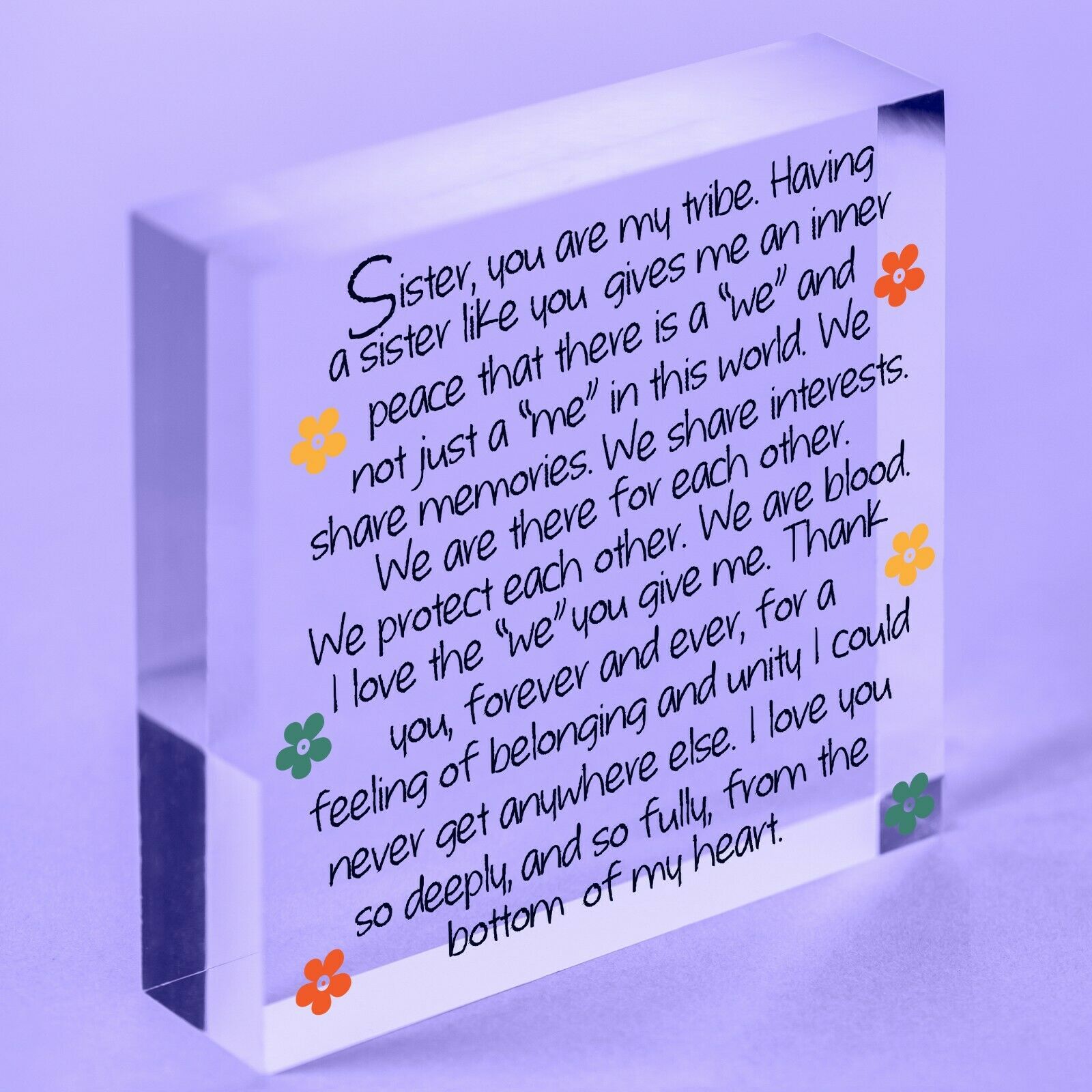 Sister Gifts Handmade Fun Sister Plaque Acrylic Block Sister Little Sister Gift
