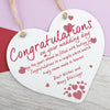 Just Married Gifts Congratulations Hanging Sign Plaque Heart