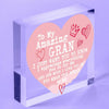 Nan Mothers Day Gifts Nanny Nanna Grandma  Sign Heart Love Poem Acrylic Block