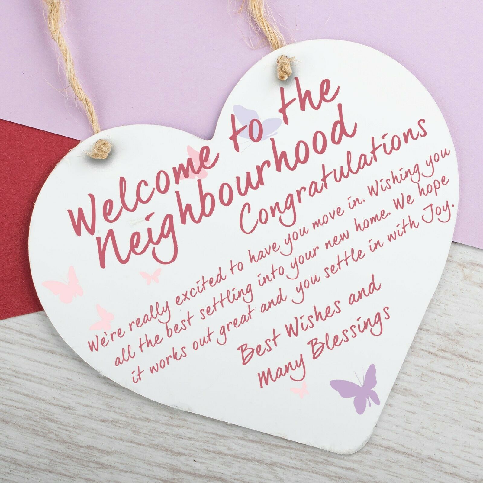 New Home Gifts Funny Congratulations Hanging Sign Plaque Heart Couple