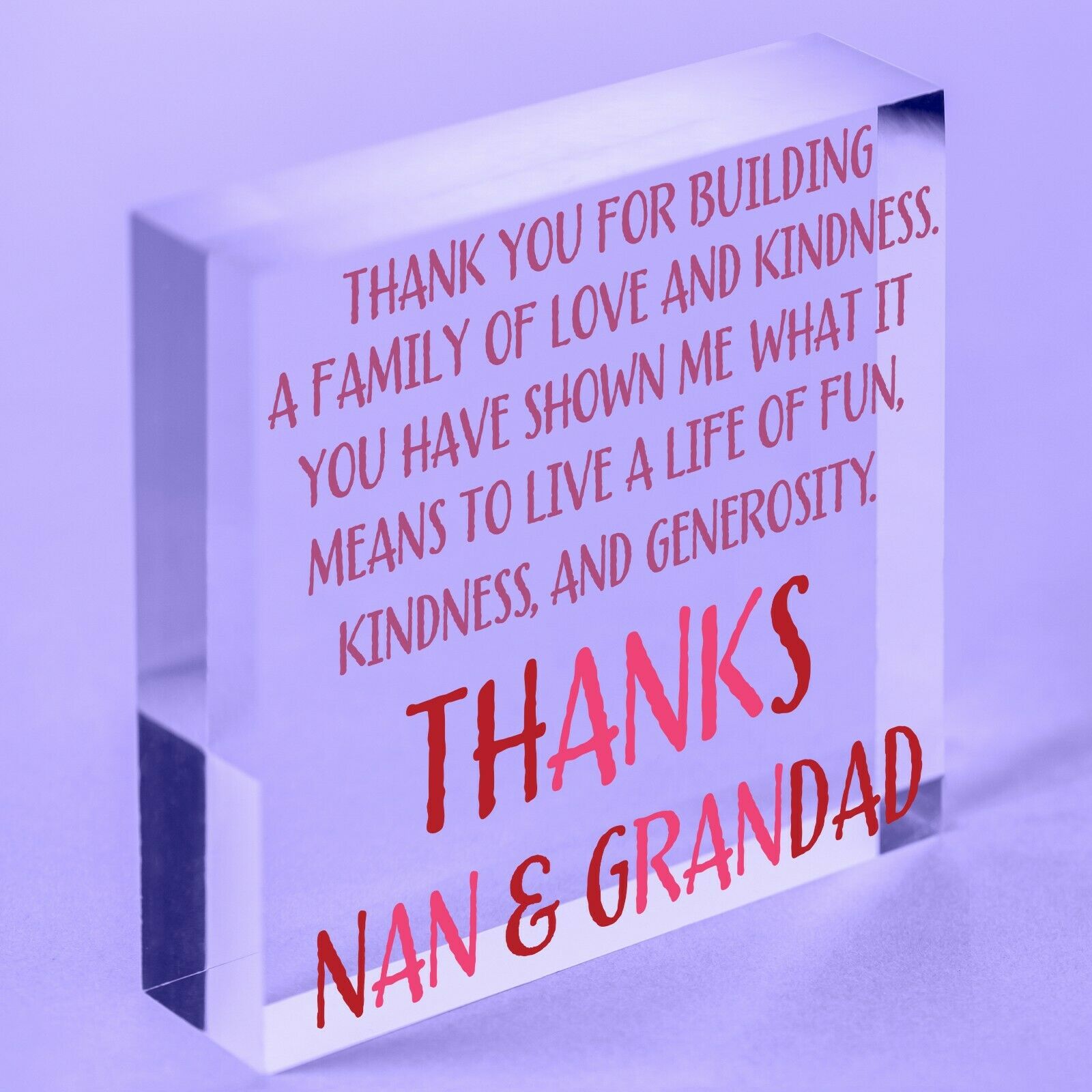 Baby Announcement Great Grandparent Gifts Heart Grandparent Acrylic Block