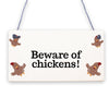 Chickens Running Free Shut The Gate Hanging Plaque Hens Coop Garden Sign Range